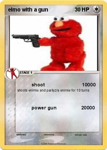 Pokemon elmo with a gun