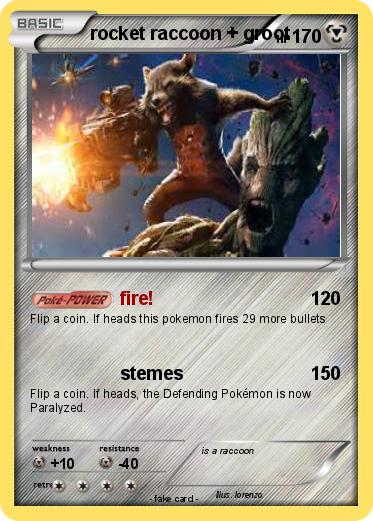 Pokemon rocket raccoon + groot