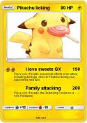 Pikachu licking