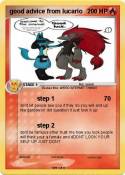 good advice from lucario good advice