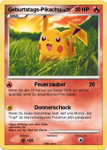 Pokemon Geburtstags-Pikachu