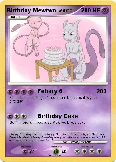 Pokemon Birthday Mewtwo