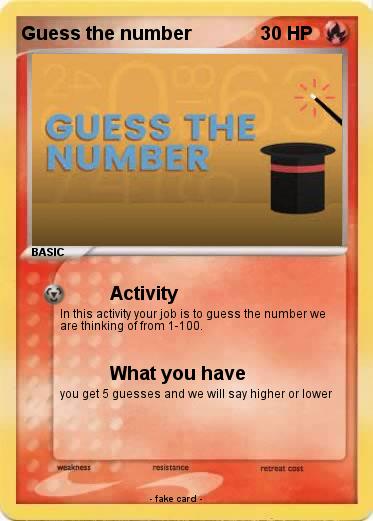 Pokemon Guess the number