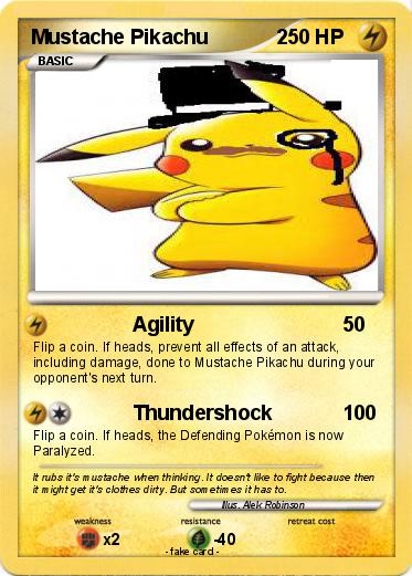 Pokemon Mustache Pikachu            2