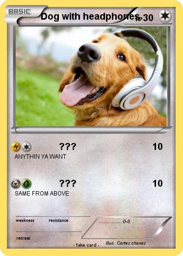 Pokemon Dog with headphones