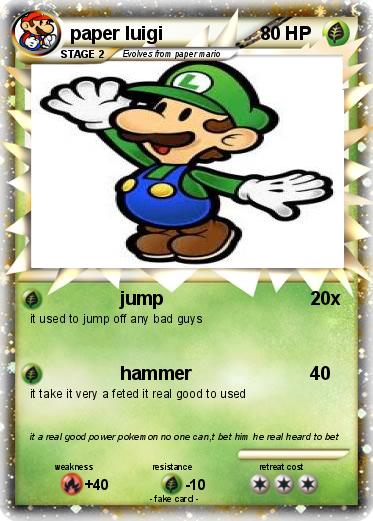 Pokemon paper luigi
