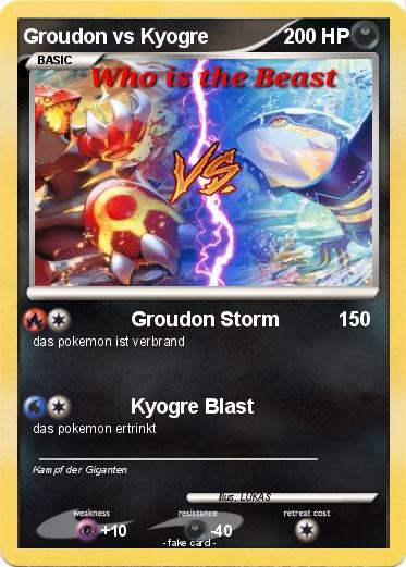 Pokemon Groudon vs Kyogre