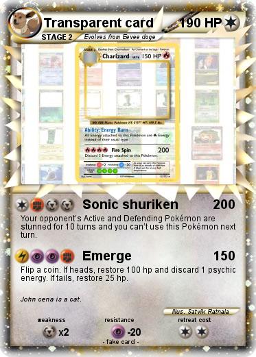 Pokemon Transparent card