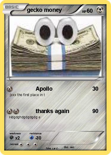 Pokemon gecko money