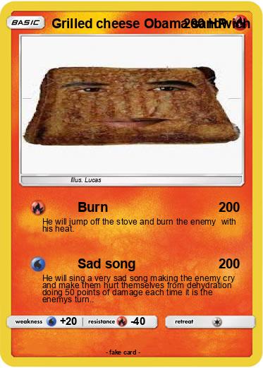 Pokemon Grilled cheese Obama sandwich
