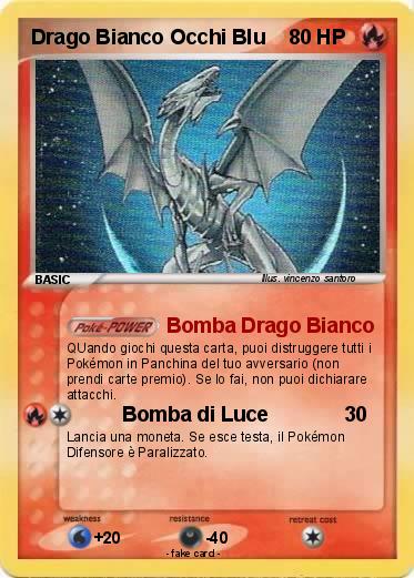 Pokemon Drago Bianco Occhi Blu