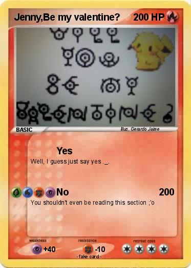 Pokemon Jenny,Be my valentine?