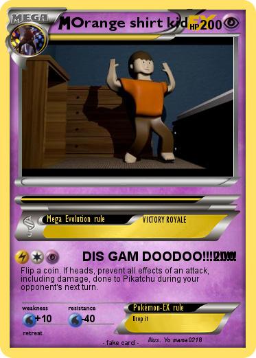 Pokemon Orange shirt kid
