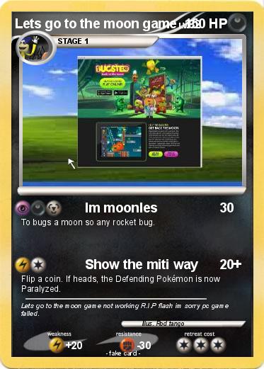 Pokemon Lets go to the moon game