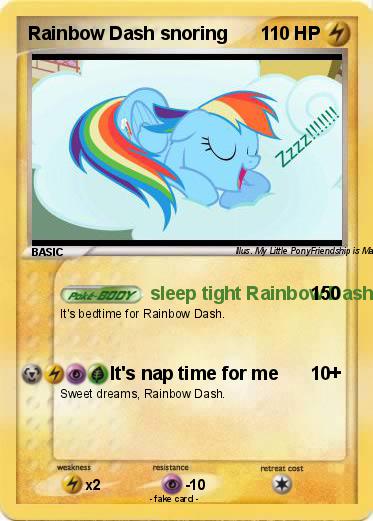 Pokemon Rainbow Dash snoring
