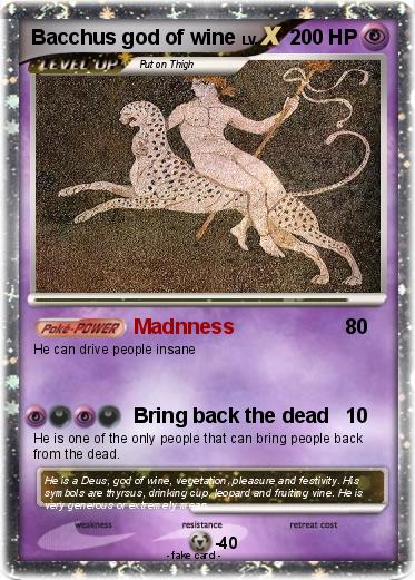 Pokemon Bacchus god of wine