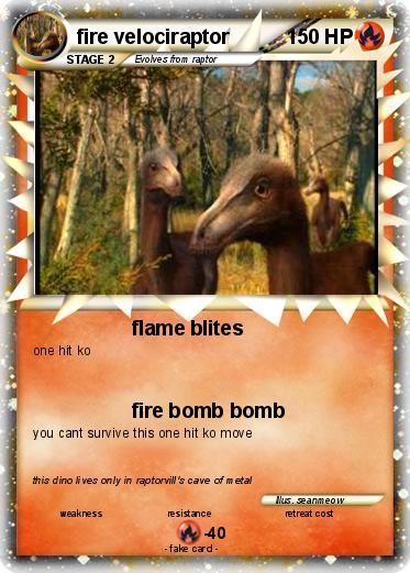 Pokemon fire velociraptor