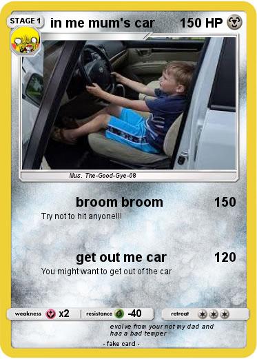 Pokemon in me mum's car