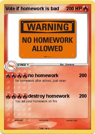Pokemon Vote if homework is bad