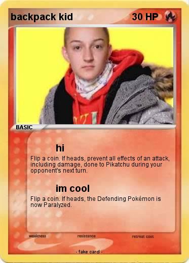 Pokemon backpack kid