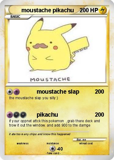 Pokemon moustache pikachu