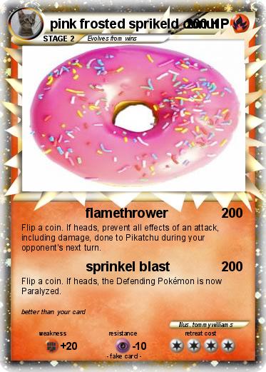 Pokemon pink frosted sprikeld donut
