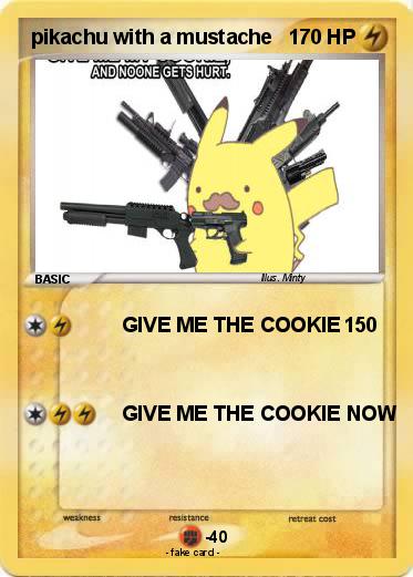 Pokemon pikachu with a mustache