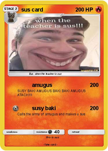 Pokemon sus card