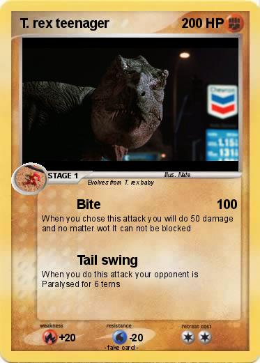 Pokemon T. rex teenager