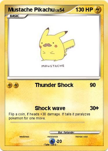Pokemon Mustache Pikachu