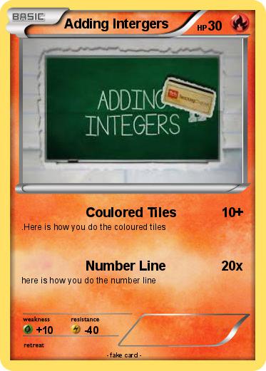 Pokemon Adding Intergers