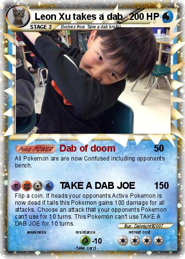 Pokemon Leon Xu takes a dab