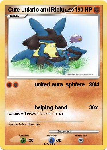 Pokemon Cute Lulario and Riolu