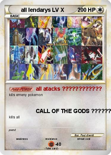 Pokemon all lendarys LV X