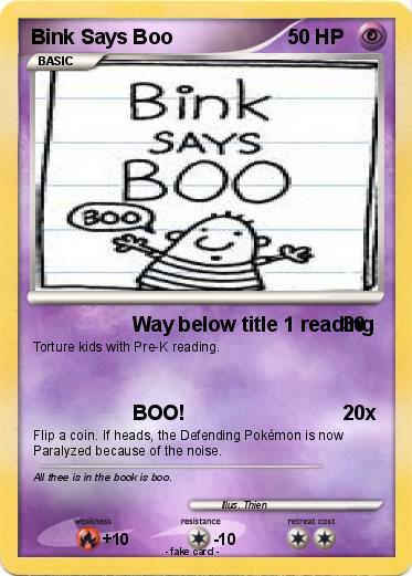 Pokemon Bink Says Boo