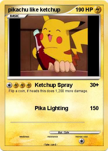 Pokemon pikachu like ketchup