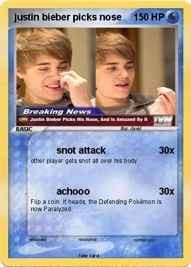 Pokemon justin bieber picks nose