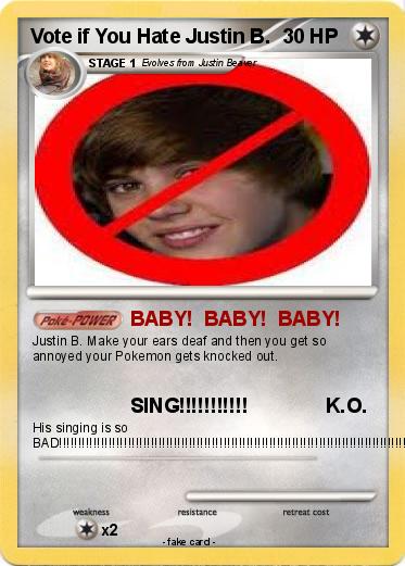 Pokemon Vote if You Hate Justin B.