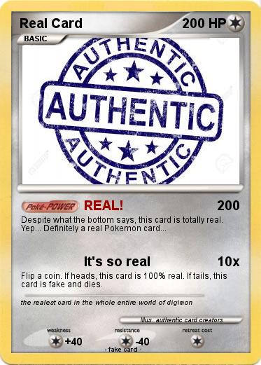 Pokemon Real Card