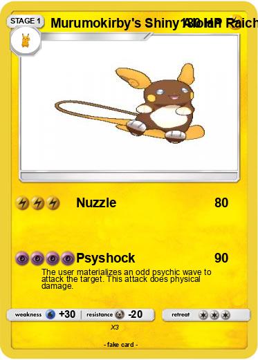 Pokemon Murumokirby's Shiny Alolan Raichu