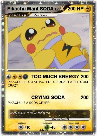 Pokemon Pikachu Want SODA