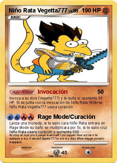 Pokemon Niño Rata Vegetta777