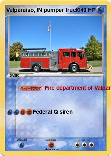 Pokemon Valparaiso, IN pumper truck