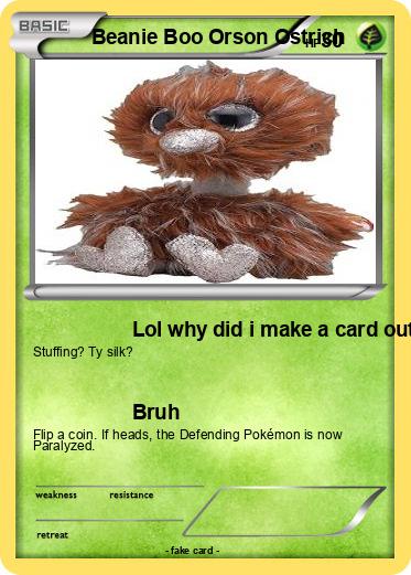 Pokemon Beanie Boo Orson Ostrich