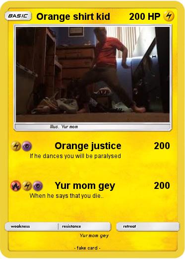Pokemon Orange shirt kid