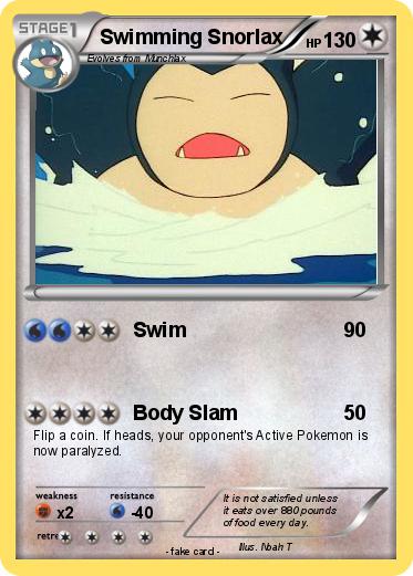 Pokemon Swimming Snorlax