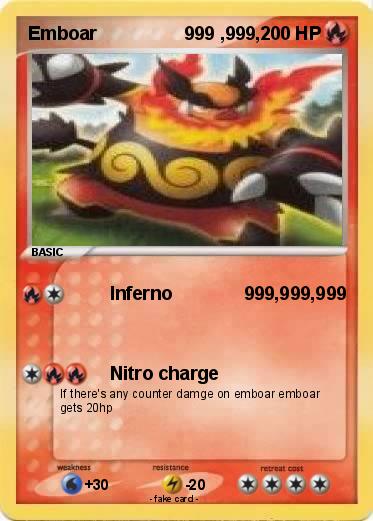 Pokemon Emboar                 999 ,999,