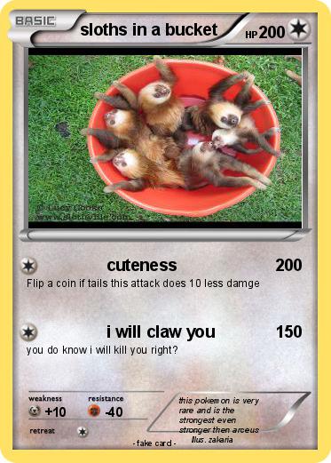Pokemon sloths in a bucket