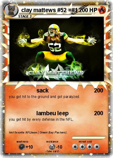 Pokemon clay mattews #52 =#1