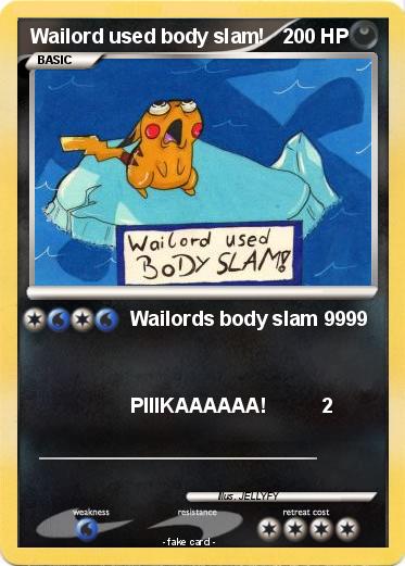 Pokemon Wailord used body slam!